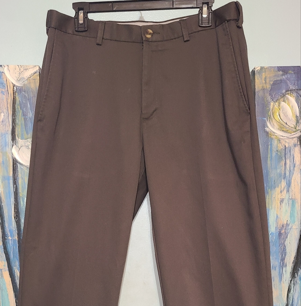 Haggar Pants,34x30,Chocolate Brown